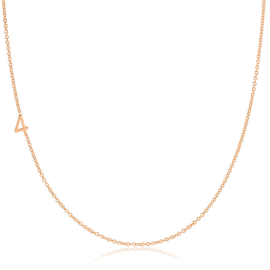 14k Gold Asymmetrical Number Necklace - 4
