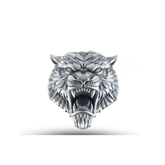 SILVER - TIGER FACE BROOCH