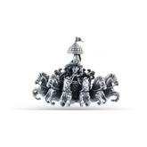SILVER SURYA RATH BROOCH