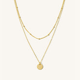 Satellite & Coin Leard Chain Necklace Set