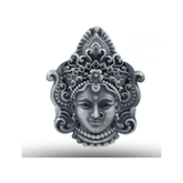 SILVER -DURGA FACE BROOCH