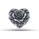 SILVER ROSE BROOCH