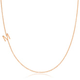 14k Gold Asymmetrical Letter Necklace - M