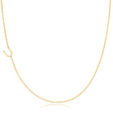14k Gold Asymmetrical Letter Necklace - U