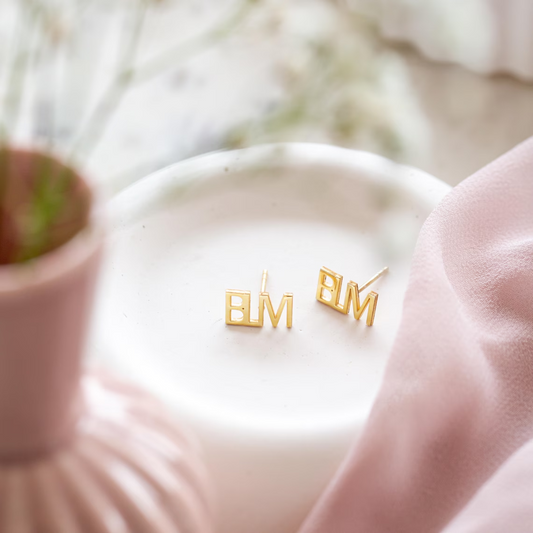 Custom Initial Earrings Minimalist Initial Studs Gift for Her Earring.