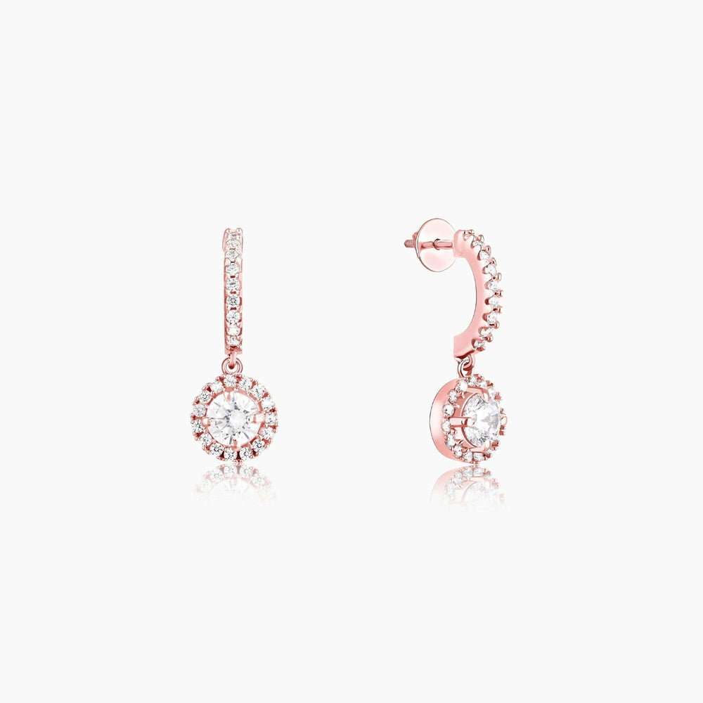 Rose Gold Zircon Drizzle Drop Earrings Earrings.