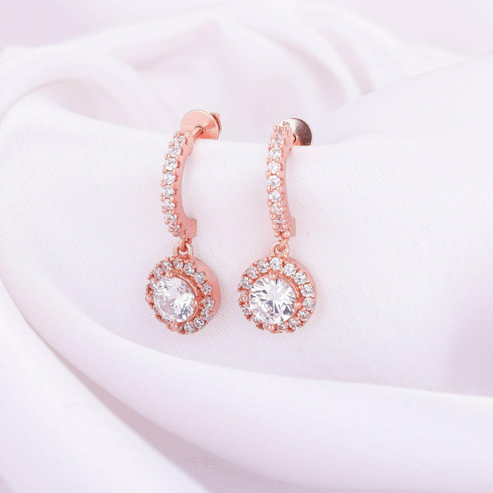 Rose Gold Zircon Drizzle Drop Earrings Earrings.