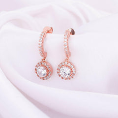 Rose Gold Zircon Drizzle Drop Earrings Earrings.