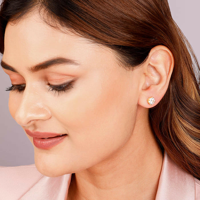 Golden Zircon Earrings Earrings.