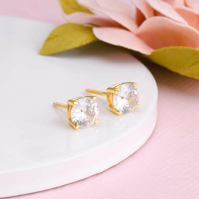 Golden Zircon Earrings Earrings.