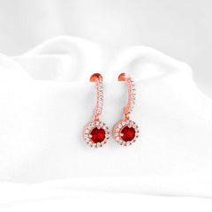 Rose Gold Red Drizzle Drop Earrings Earrings.
