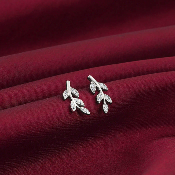 Silver Leaf Earrings Earrings.