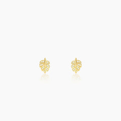 Golden Leaflet Stud Earrings Earrings.