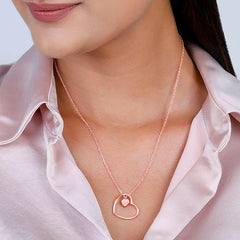 Rose Gold Heart Necklace Pendant.
