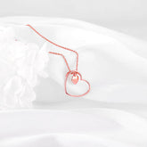 Rose Gold Heart Necklace Pendant.