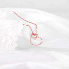 Rose Gold Heart Necklace Pendant.