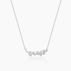 Anushka Sharma Silver Leaf Necklace Pendant.