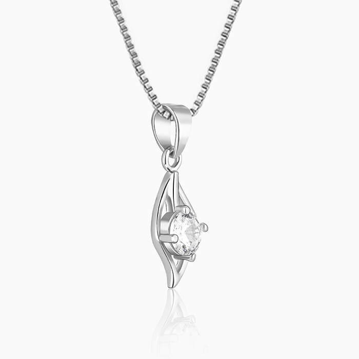 Silver Falling Dew Pendant with Box Chain Pendant.