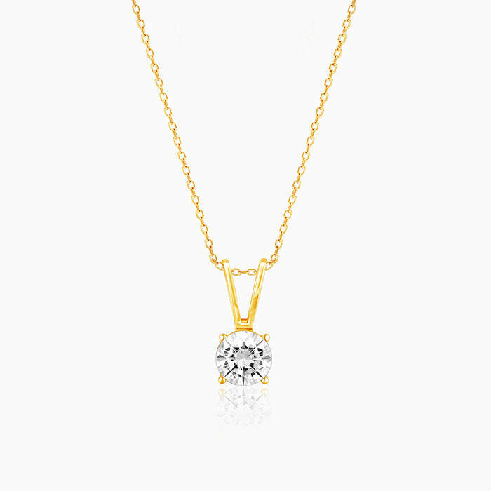 Golden Zircon Pendant with Link Chain Pendant.