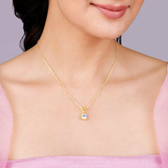 Golden Zircon Pendant with Link Chain Pendant.