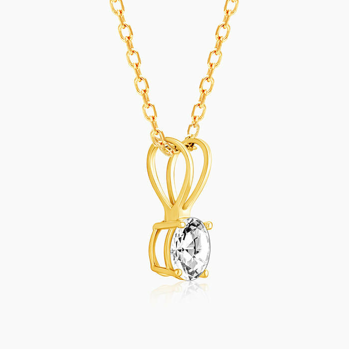 Golden Zircon Pendant with Link Chain Pendant.