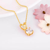 Golden Zircon Pendant with Link Chain Pendant.