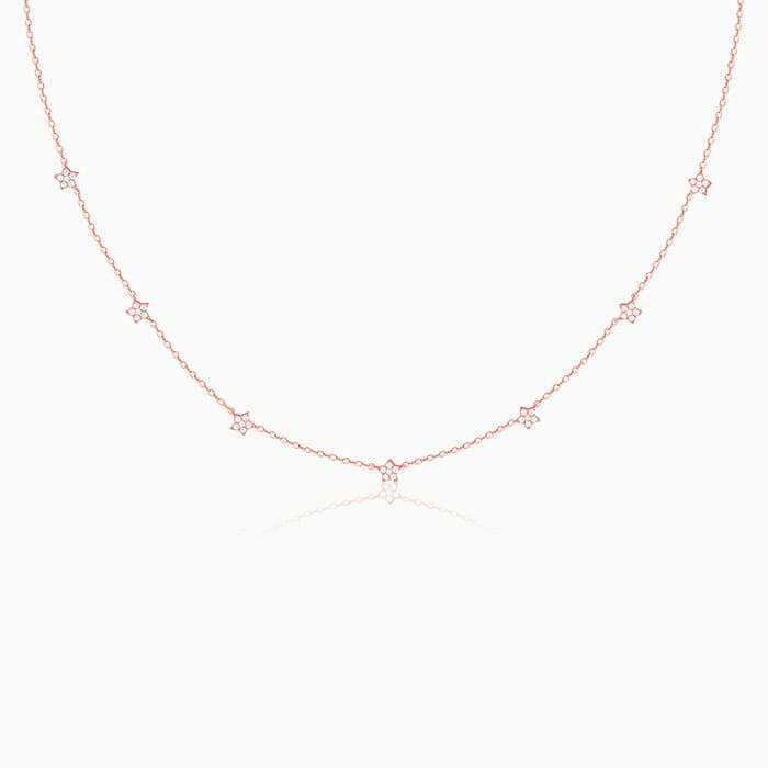 Rose Gold Star Constellation Necklace Pendant.
