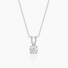 Silver Zircon Pendant with Link Chain Pendant.