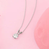 Silver Zircon Pendant with Link Chain Pendant.