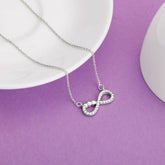 Silver Infinity Heart Necklace Pendant.