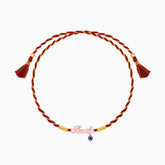 Rose Gold Personalised Name Nazar Battu Rakhi