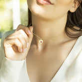 Personalized Disc Birthstone Necklace Necklace.