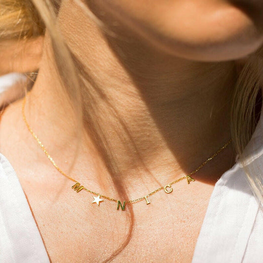 Personalized Initial Letter Name Necklace Necklace.