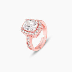 Rose Gold Classic Solitaire Ring Rings.