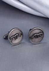 Silver Calm Chetaah Cufflink Pair