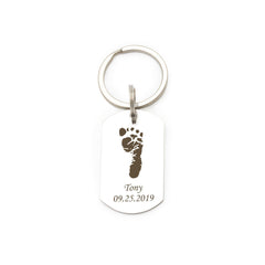 Custom Foot Finger Print with Name Date Birthday Presents Gifts for Dad