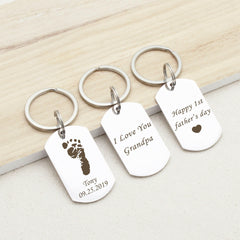 Custom Foot Finger Print with Name Date Birthday Presents Gifts for Dad