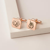 Custom Men's Pet Portrait Wedding Cuff Links cufflink.