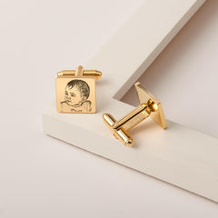 Custom Photo engraving Wedding Square Cuff Links cufflink.