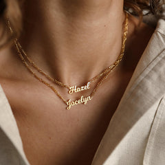 Mellow Name Necklace in Figaro Chain