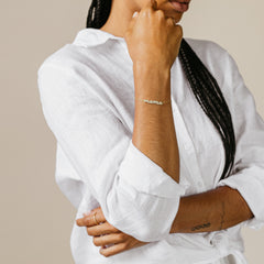 Custom Pave Mama Script Bracelet