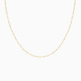 Isolated product shot of the Figaro chain necklace on a white background, showcasing its symmetrical link design.
