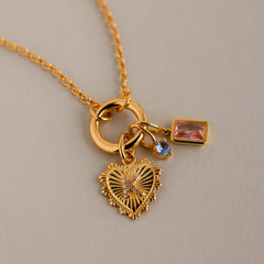 Cable Circle Charm Necklace