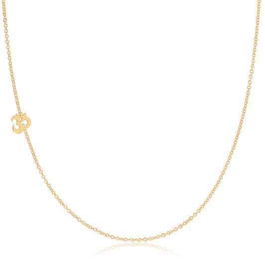 14k Gold Asymmetrical Charm Necklace - Om