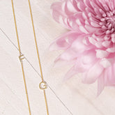 14k Gold Asymmetrical Letter Necklace - F
