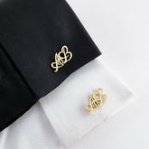 Personalised Initials Heart Cuff Link cufflink.