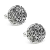 Personalized Fingerprint Round Shaped Cufflink cufflink.
