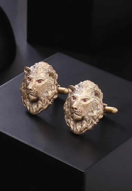 Silver The Lion-King Cufflink Pair