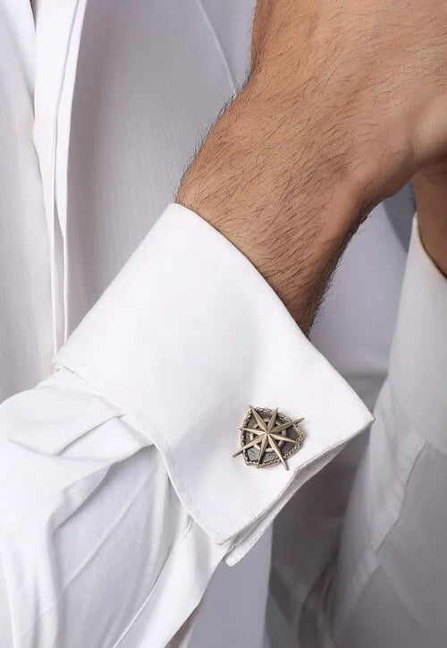 Silver The Star Shield Cufflink Pair