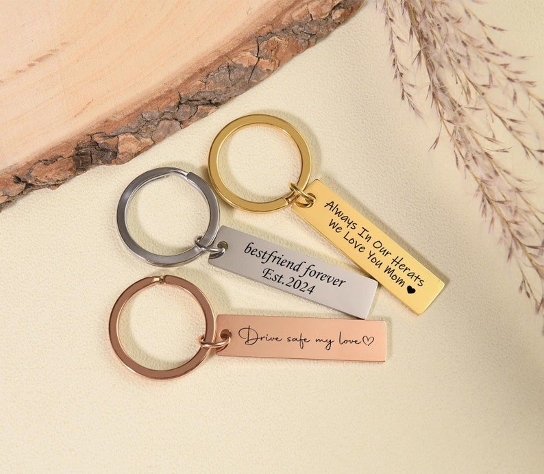 Custom Engraved Keychains – Personalised Name & Initial Keyrings by KAKTIYA